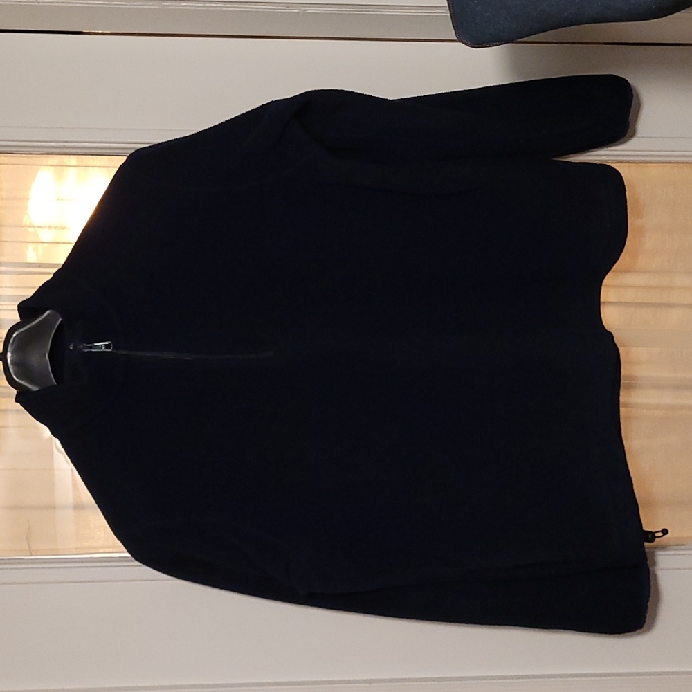 Lands End navy blue midwt fleece 1/4 zip pullover XL(?)